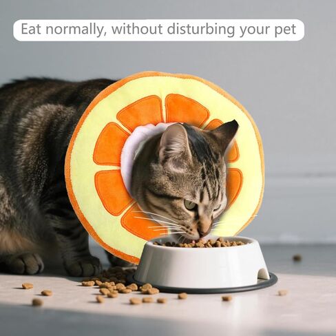 Adjustable Cat Cone Collar,Recovery Collar for Kittens After Surgery,Cute Recovery Collar,Anti-Lick Wound Healing Collar (Orange, M) in Saudi Arabia