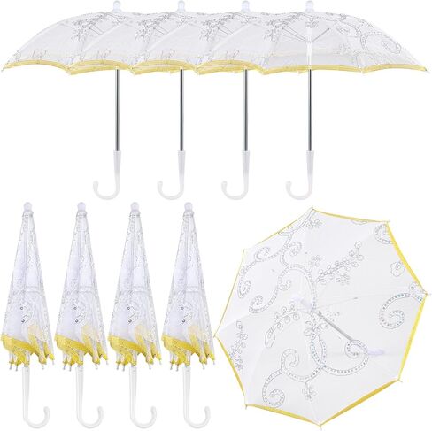 Sanwuta 8 Pcs Indian Decorative Umbrella 20.87 Inch Handmade Designer Embroidery Parasol Umbrella Multi Colored Vintage Boho Umbrellas Parasol for Wedding Party Outdoor in Saudi Arabia
