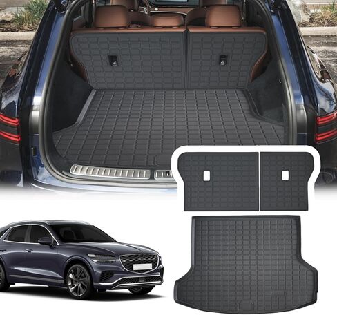 Trunk Mats Backrest Mats Compatible with 2021-2024 Genesis GV80 Cargo Liner (5-Passenger) in Saudi Arabia