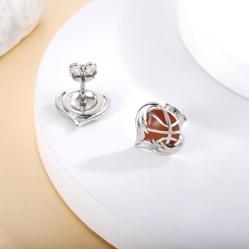 Sterling Silver Football Stud Earrings - Detachable Bow Tie Earring Hypoallergenic Sports Jewelry Gifts for Women Girls Teen, Sterling Silver, No Gemstone in Kuwait
