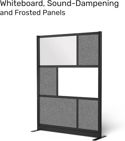 Workflow Modular Wall | Room Divider with Whiteboard, Sound-Dampening, & Frosted Acrylic Panels | Expandable Office Partition for Privacy & Productivity (70" x 70") in Kuwait