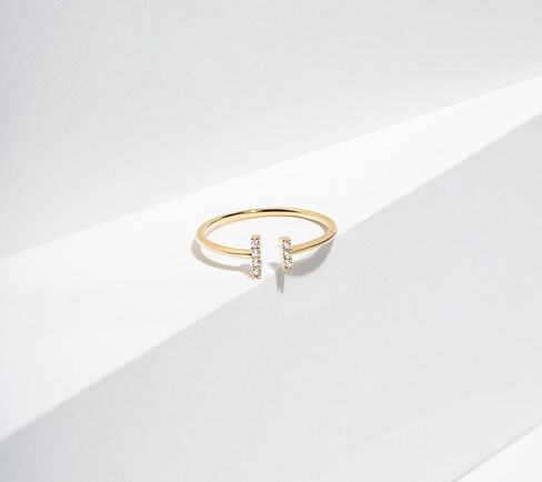 Amazon Collection Open-Space Double Bar Demi Fine Ring in Sterling Silver in Saudi Arabia
