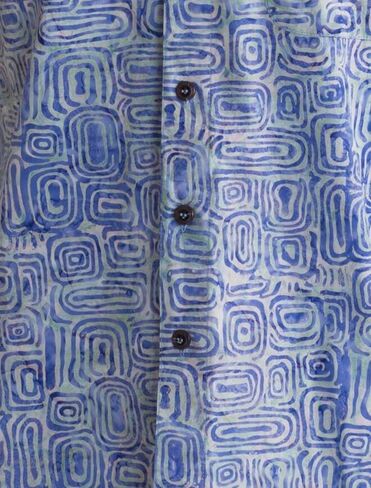 Johari West Ripple Rosso Tropical Hawaiian Cotton Batik Shirt for Men in Kuwait