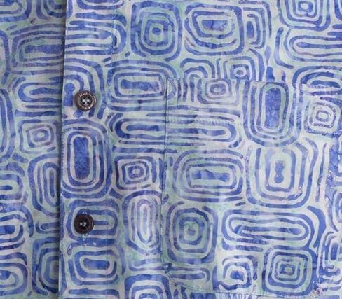 Johari West Ripple Rosso Tropical Hawaiian Cotton Batik Shirt for Men in Kuwait