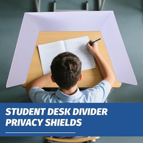 Desk Dividers for Students,3-Fold Privacy Screens,Testing Dividers for Classroom Waterproof,Plastic Easy Clean Privacy Shields for Student Includes Extra Labels (Black, 2 Pack) in Saudi Arabia