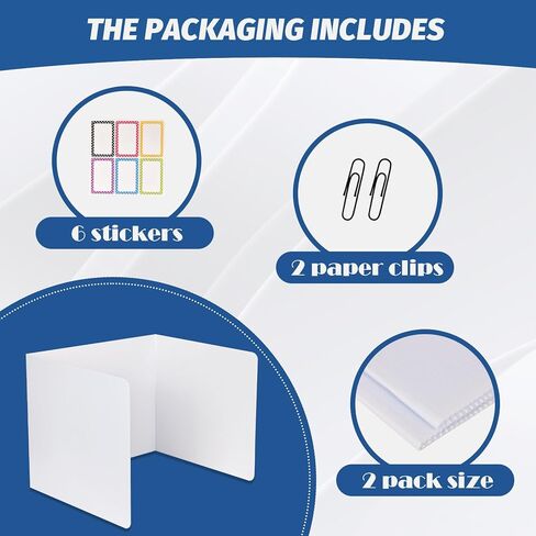 مقسمات المكتب للطلاب ، وشاشات الخصوصية المكونة من 3 أضعاف ، واختبار المقاطعات للصف الدراسي المقاوم للماء ، والبلاستيك الدروع السهلة نظيفة للطلاب تشمل ملصقات إضافية (أسود ، 2 عبوة) in Kuwait