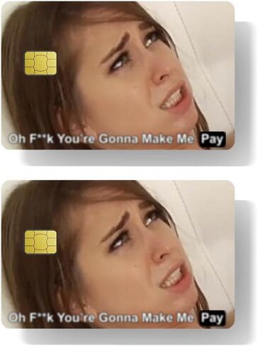 2pcs أنت ستجعلني دفع ملصق بطاقة الائتمان Skin Skin Skin Funder Crext Card Cover Cover Skin Cover Debit Sticks for Key ، Debit ، ائتمان ، جلد بطاقة مصرفية للبالغين in Saudi Arabia