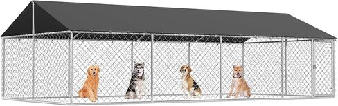 Outdoor Dog Enclosure Heavy Duty Dog Kennel House Mesh Dog Big Cage Pet Kennel Steel Fence with Secure Lock in Saudi Arabia