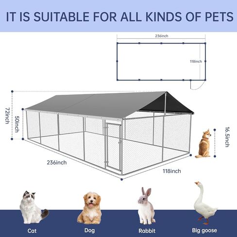 Outdoor Dog Enclosure Heavy Duty Dog Kennel House Mesh Dog Big Cage Pet Kennel Steel Fence with Secure Lock in Saudi Arabia