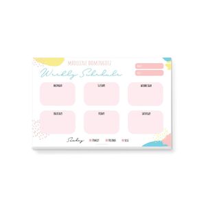 Kids Weekly Schedule Notepad, Childrens School Planner, To Do List Weekly Organizer, Stationary Size 5.5 x 8.5 Inches, 50 Sheets