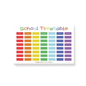 School Timetable Weekly Notepad, Colorful Kids School Memo Pad, Childrens To Do List Organizer, Stationary Size 8.5 x 5.5 Inches, 50 Sheets