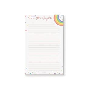 A Note From Personalized Notepad, Rainbow Notepad for Girls Kids Children, Custom School Stationary Pad, Gift for Girls Teens Size 5.5 x 8.5 Inches, 50 Sheets