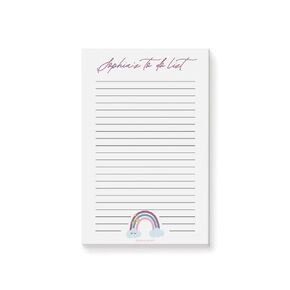 Rainbow To Do List Notepad, Cute Kids Stationary Pad, Childrens lined Memopad Stationary Size 8.5 x 5.5 Inches, 50 Sheets