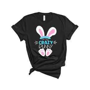 Crazy Bunny Ears T-Shirt, Children Easter Day Holiday Shirts, Cute Kids Rabbit Shirt, Pastel Easter Eggs Tees For Boys and Girls, Casual Short Sleeve Tops For Child