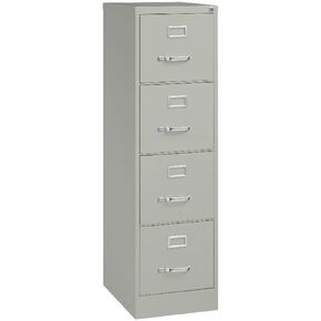 Pemberly Row 4 Drawers 52" Vertical Black Metal Filing Cabinet Lockable Pre-Assembled Stationary Letter Size for Home, Office