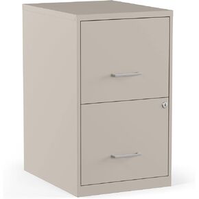 STAPLES 2806662 2-Drawer Vertical File Cabinet Locking Letter Putty/Beige 18-Inch D