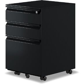 3-Drawer Mobile File Cabinets Rolling ，Vertical Metal Filing Cabinet for Legal & Letter File Anti-tilt Design with Lock Under Desk Office Drawers Fully Assembled (Grey)