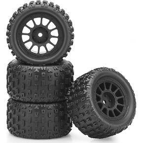 1/18 عجلات وإطارات RC ، Daitoku 4pcs مسبقًا 12 مم إطارات عربات التي تجرها العربات التي تجرها العربات التي تجرها Typhon Grom Arrma 1/18 1/14 RC Car