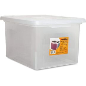 Lorell LLR68925 Letter/Legal Plastic File Box, 1 EA, clear
