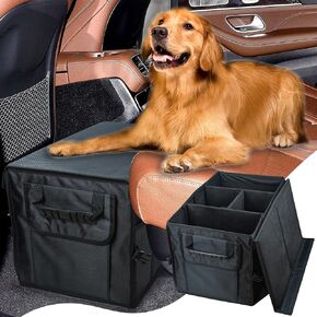 Upgraded Car Seat Extender for Dogs, Backseat Extender for Large Dog up to 180 LBS, Foldable Back Seat Extender for Trip with Detachable Lid