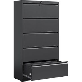 Locking Filing Cabinet with 4 Drawer Heavy Duty Large Metal File Cabinet Home Office Lateral File Cabinets Wide Steel Cabinet for Legal/Letter Size File,Assembly Required