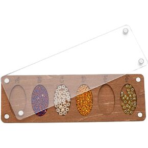 AHANDMAKER Wooden Bead Boards, Bead Mat for Bracelet Making, Beading Trays with Acrylic Lid, Beads Storage Organize with Pattern for Jewelry Display, Beadwork Supplies & Jewelry Making