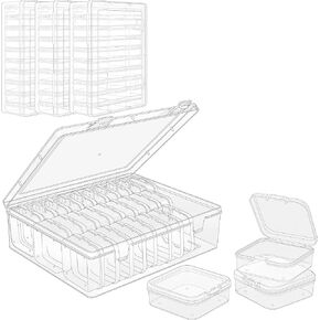 TaShow Bead Organizers and Storage, 93 Pcs Mini Clear Bead Storage Containers with Hinged Lid, Plastic Portable Jewelry Making Organizer for Button, Nail Arts, Screw, Seeds, Battery, Building Block