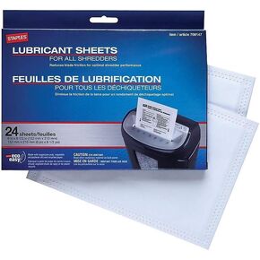 STAPLES Shredder Lubricant Lubricating Sheets 24/pk