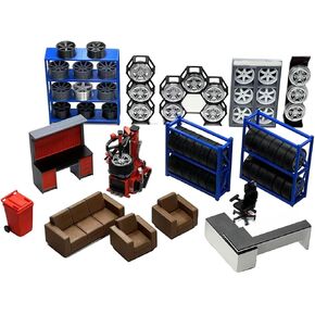 1/18 Recreation Area Model Set, DIY Car Repair Shop and Custom Shop Scene, Exquisite Decorative Item, Perfect As a