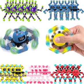 5 Pcs Transformable Fidget Spinner Toys for Kids, Stress Relief Sensory Toys for Autism ADHD, Birthday Party Favors, Easter Basket Essentials, Classroom Prizes, Stocking Stuffers for Boys Girls