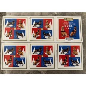 Military Working Dogs Postage Stamps Sheet of 20