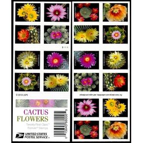 Cactus Flowers Postage Stamps Sheet of 20