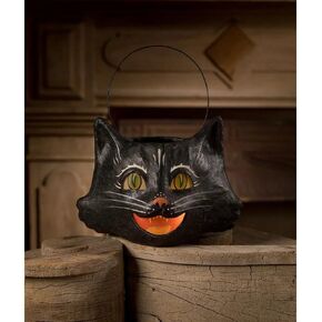 Bethany Lowe Designs - Amusing Black Cat Bucket Paper Mache - TJ2313