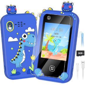 Kids Smart Phone for Boys Ages 3-8, Toy Cell Phone for Kids, Christmas Birthday Gifts for Boys, Toddler Learning Play Toy Phone with Touchscreen, Dual Camera, Game, Music, Storybook, 8GB SD Card(Blue)