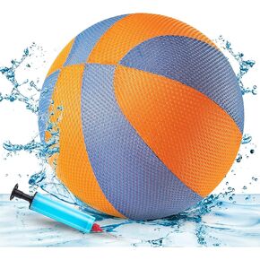 Threan 8.5 Inch Pool Basketball with Grip Technology Waterproof Swimming Beach Water Basketball for Teens Adults Pool Party Game Outdoor and Indoor Poolside (Blue White)