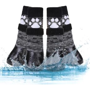 KOOLTAIL Non Slip Dog Socks to Prevent Licking Paws for Hardwood Floors, Dog Boots Shoes for Hot/Cold Pavement with Grippers Traction Control, Waterproof Paw Protector for Small Medium Large, XXL