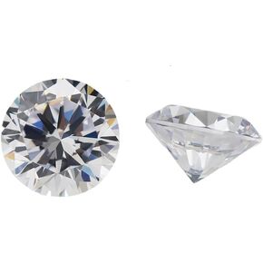 2pcs 4.0mm Round Brilliant Cut Loose Moissanite Stone for Pendant Ring Stud Earring Jewelry Making (4.0mm 2pcs)