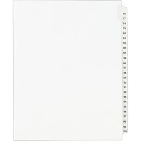 Avery Legal Dividers, Standard Collated Sets, Letter Size, Side Tabs, 76-100 Tab Set (01333)