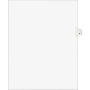Avery Legal Pre-Printed Paper Dividers, Side Tab #9, White, Avery Style, Letter Size, 25/Pack (11919)