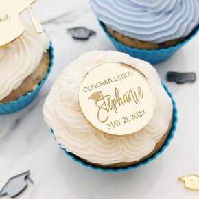 (12Pack) Personalized Graduation Cupcake Toppers 2024 | Cupcake Toppers Graduation | Cupcake Graduation Toppers 2024 | Cup Cake Decoration for Graduation | Personalized Graduation Cupcake Toppers