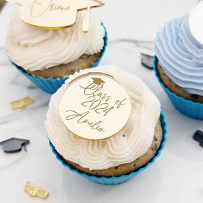 (12Pack) Personalized Graduation Cupcake Toppers 2024 | Cupcake Toppers Graduation | Cupcake Graduation Toppers 2024 | Cup Cake Decoration for Graduation | Personalized Graduation Cupcake Toppers