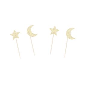 Twinkle Little Star Cupcake Toppers Two the Moon Baby Shower Birthday Decorations