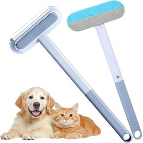 Upgrade Pet Hair Remover, 2025 New 4 in 1 Long Handle Cat and Dog Hair Removal Brush, Reusable and Washable Pet Hair Remover Lint Brush for Furniture Couch Carpet Clothes (1)