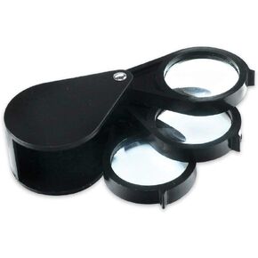 5x 10x 15x triple triple pocket magnifier loupe مكبرة لقراءة الصحف والكتاب والمجلة وصف العلوم والهواية والمجوهرات