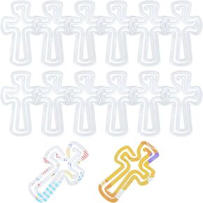 12PCS Cross Shaped Sublimation Paper Clips, 4"" x2 Acrylic Blanks for Heat Transfer DIY Crafts, Bible Study, Church Gifts(C)
