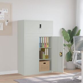 Stylish and Spacious File Cabinet for Office Organization, Adjustable Shelves, Lockable Security, Light Gray