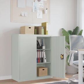 File Cabinet Light Grey Powder-Coated Steel Large File Cabinet,Furniture,Cabinets & Storage,Filing Cabinets,339737