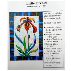 Little Orchid Full Size Applique Quilting Pattern and Instruction Only, Quiltmaking Gift for Quilter