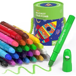 18 Colors Twist Crayons for Toddlers 1-3, Non-Toxic Washable Crayons for Ages 4-8 with Storage Bucket, Ultra-Silky and Easy to Hold Art Supplies, Ideal Coloring Gift for Boys and Girls