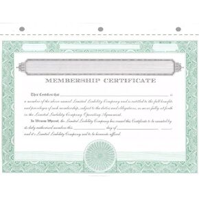 CORPEX Blank LLC Membership Certificates | Pack of 25